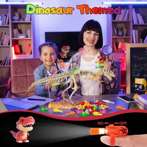 40 Pack Dinosaur Party Favors£¬Dinosaur LED Light Up Finger Lights Glow in the Dark Finger Flashlights Bulk for Kids Girls Boy Classroom Prizes Birthday Christmas Stocking Stuffers Gifts Party Favors