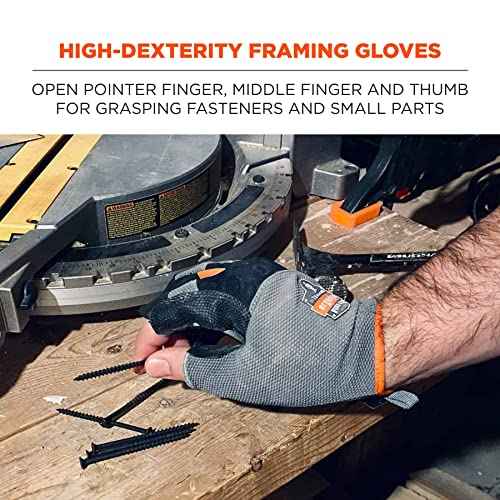 Ergodyne unisex adult Heavy-duty Heavy Duty Framing Gloves, Gray, Large Pack of 720 US