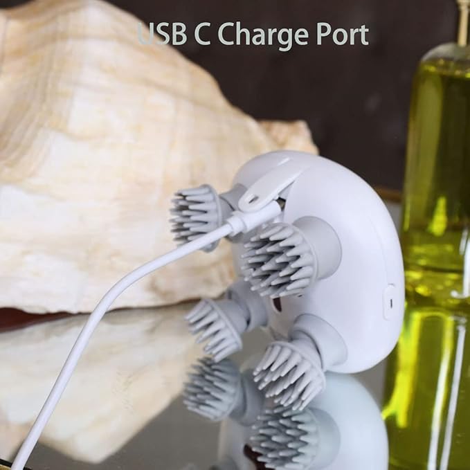 Portable Electric Mini Scalp Massager, Head Scratcher for Hair Growth, Deep Clean and Stress Relax, IPX7 Waterproof Rechargeable, Pets Massager