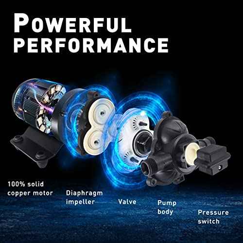 Water Pressure Booster Pump for RV£¬12V Diaphragm Power Water Pumps 4GPM 45PSI Self-priming Pump,Diaphragm Transfer Pump for Boats Inline Garden Hose Lawn Camper Sprinkler Irrigation
