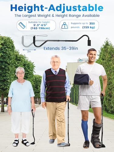 Walking Cane, Stair Climbing Cane for Women/Men for Leg Lifter Adjustable Assist Canes with Large Footrest for Relaxed and Walk Up and Down Stairs