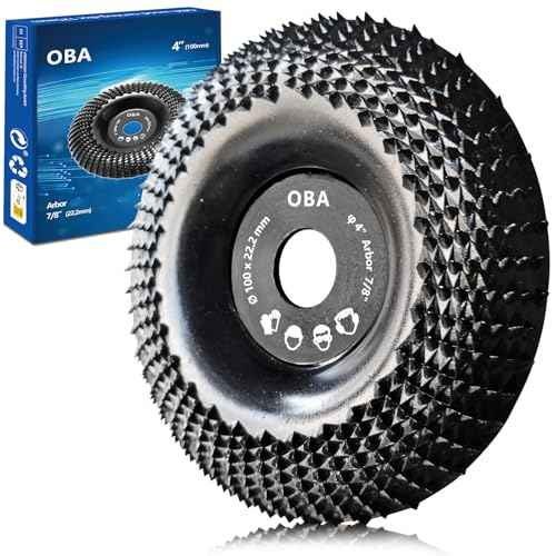 OBA Grinder Wheel Disc 4 Inch Wood Shaping Wheel, Wood Grinding Shaping Disk for Angle Grinders with 5/8¡± Arbor
