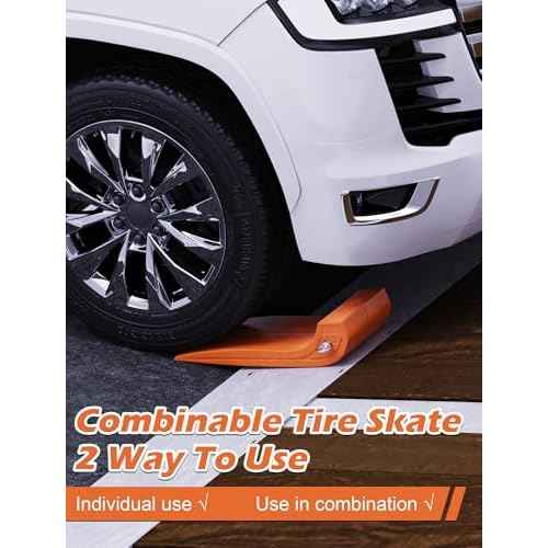 E-SDS 4 Pack Combinable Tire Skates 3.2 in to 6.4 in Width Adjustable Towing Skates 4,000 lb Working Load Tow Truck Skates for Flatbed Tire Skates for Tow Truck Skates Trailer Towing Truck Accessories