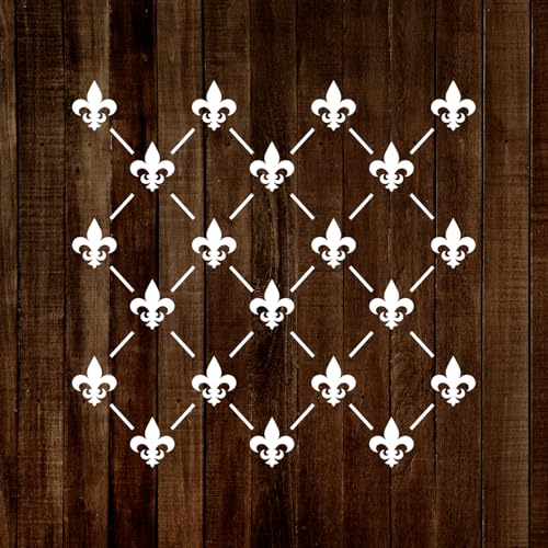 MAGJUCHE Fleur De Lis Allover Pattern Stencil 6 Inches, Reusable French Stencil for Wall Painting DIY Crafts Decor