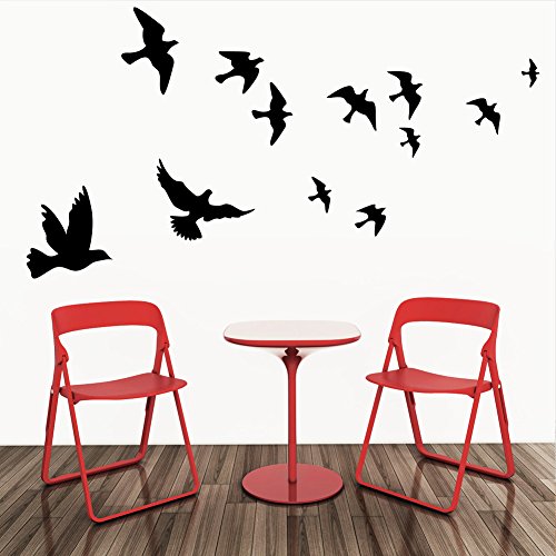Flying Black Bird Flying High to Sky 3D Removable Vinyl Wall Sticker Mural Decal Art D?cor
