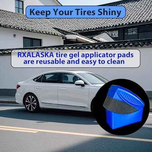 2 Pack Tire Shine Applicator Pads, Curved Tire Sponge Applicator, Reusable Tire Gel Applicator Forms with Lid, Tire Dressing Applicator for Car Detailing Cleaning
