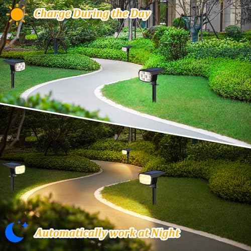 Sucolite 8-Pack Solar Spot Lights Outdoor Waterproof IP65, 3 Lighting Modes 2-in-1 Solar Landscape Spotlights for Yard, 59 LED Solar Powered Wall Lights for Garden Pathway Driveway Walkway, Warm White