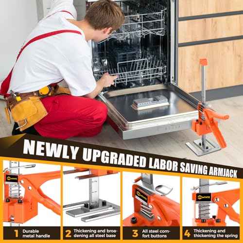 Labor Saving Arm Jack Handle 2 Pack,15 in Construction Jack, Wall Tile Locator, Multi-Function Height Adjustment Lifting Device, Door Panel Lifting Cabinet,Raised 10 in,Load 400LBS
