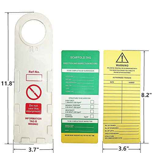 Scaffold Status Holder and Tags, 10 Holder, 10 Scaffold Tags, 11-3/4" Height, 3-1/2" Width (Set of 10)