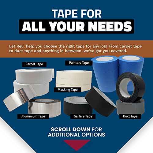 Reli. Duct Tape, Black | 1.88" x 60 Yards Total (2 Rolls, 30 Yds Each) | Heavy Duty Duct Tape - Waterproof, Tear by Hand | Repairs, Construction, Bundles, Piping,Box Sealing (Black)