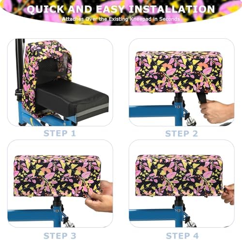 Knee Scooter Cushion 2" thick Memory Foam Knee Scooter Pad for Comfort w/Removable Cover Walker/Roller Accessories fits Most Models
