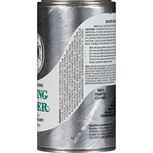 SoftSheen-Carson Magic Razorless Shaving for Men, Magic Skin Conditioning Shaving Powder, with Vitamin E and Aloe, formulated for Black Men, Depilatory, Helps Stop Razor Bumps, 4.5 oz