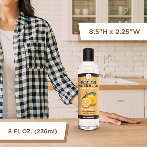 Wood Conditioner Oil to Restore Wood Cutting Boards - Food Grade Mineral Oil 8oz - Board Care, Protect & Refresh Wood, Bamboo, and Cutting Boards and Utensils