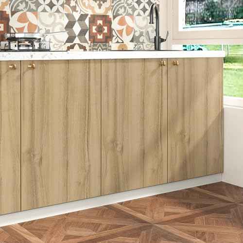 Wallderfu Light Brown Wood Wallpaper Waterproof Wood Grain Contact Paper for Countertops Removable Vintage Stick on Wallpaper for Kitchen Bathroom Wood Countertop Cabinets Liner Desk Wall 15.75"x78"