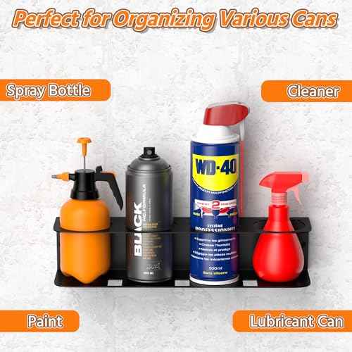 Ultrawall Spray Can Holder Rack, Wall Mounted Spray Bottle Holder, Garage Wall Mount Shelf, Utility Storage Rack, Tool Storage Rack