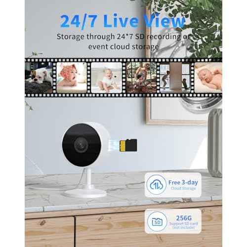 [5G & 2.4G] 2K Indoor Security Cameras for Home Security, AI Voice Change for 2-Way Talk, Motion Detection, Night Vision, 24/7 SD Recording/Cloud Storage, Baby Monitor/Dog/Pet Camera with Phone App, 2