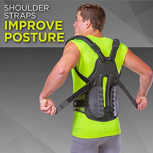 BraceAbility TLSO Full-Body Back Brace Support - Hard Turtle Shell Jacket for Thoracic Kyphosis, Parkinson's Disease, Fractured Spine, Scoliosis, Postural Correction, Post-Surgery Recovery (XL)