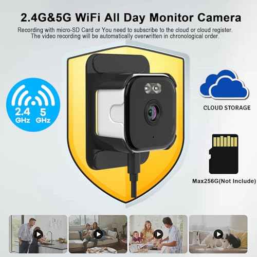 2K Window Cameras for Home Security, 2.4GHz & 5GHz WiFi Baby/Pet Camera with Phone APP, BlackLight Color Night Vision Indoor/ Outdoor View Camera with AI Motion Detectio, 2-Way Audio, Window Mount