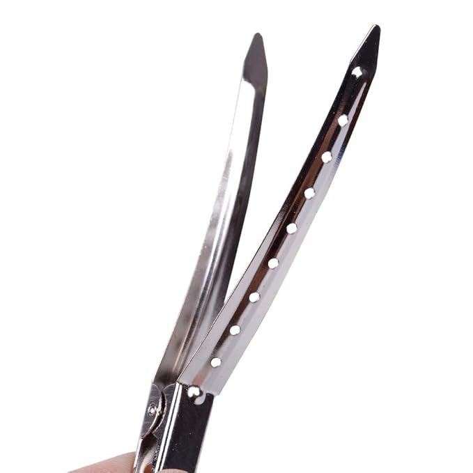 24 Pcs 3.54 Inches Duck Billed Clips Silver Alligator Hair Clips with Holes Metal Alligator Curl Clips for Hair Extensions