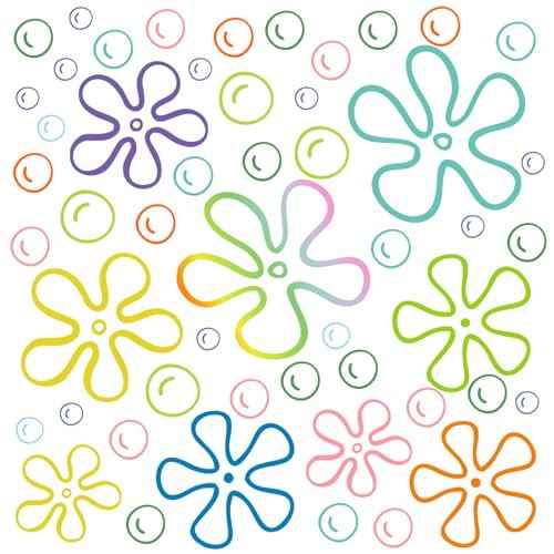 187PCS Flower Bubbles Wall Decals Under The Sea Birthday Party Decorations Ocean Wall Stickers Wall Decor for Bathroom Nursery Bedroom Home Classroom Car