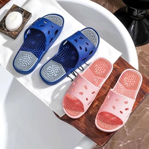 Plantar Fasciitis Acupressure Slippers Women Men Foot Acupoint Acupuncture Massage Slippers Non-Slip Shower Shoes Reflexology Sandals Arthritis Neuropathy Pain Relief(Gray,46/47 EU)