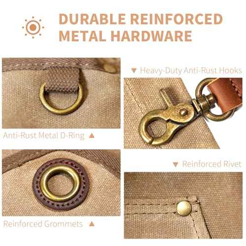 Professional Heavy-Duty Woodworking Apron for Men, Durable Carpenter Tool Apron with Pockets, Adjustable Long Ties, Reinforced Hardware, Lifetime Gift for Woodworkers