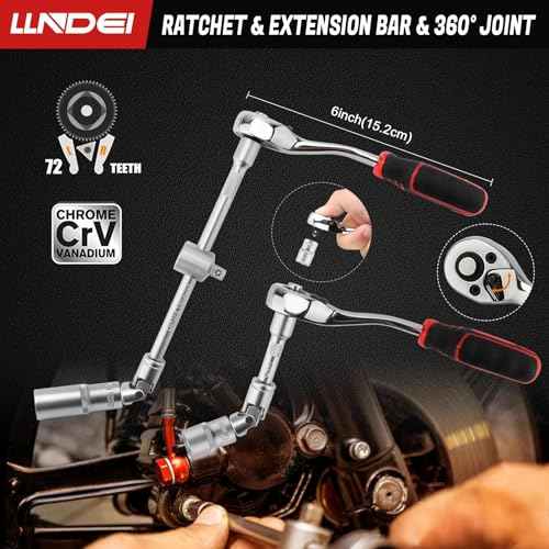 LLNDEI 106PCS 1/4-inch Drive Socket Set with Wrench, CR-V Steel Kit, Ratchet Handle, Screwdriver Bit Set & Magnetic Pickup Tool, With 11x8x2.5-inch Carrying Case