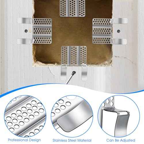 4 Pack Drywall Repair Clips,Easy Drywall Repair Kit,1/2" Stainless Steel Wall Patch Clips with 8 Screws for Damaged Walls Repairing (4 Pack)