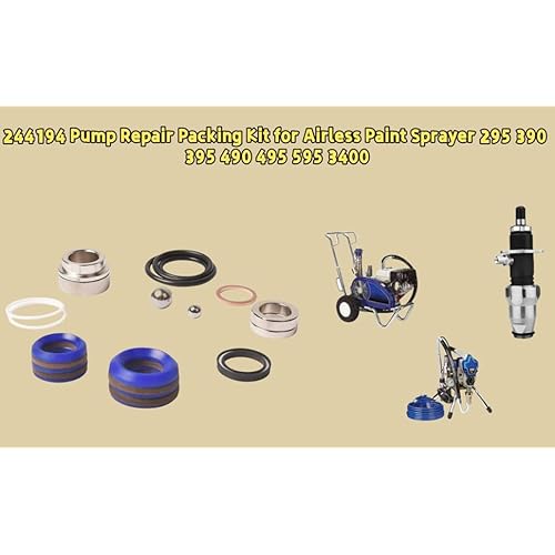 244194 Pump Repair Packing kit Kit for Graco Airless Paint Sprayer 295 390 395 490 495 595 3400 Aftermarket
