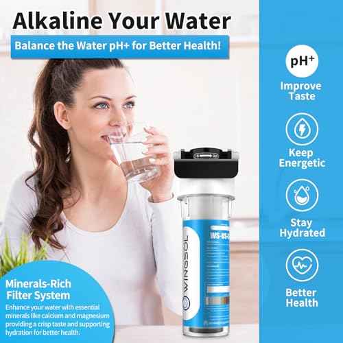 WINGSOL Under Sink Alkaline Water Filter with Faucet, Improves and Taste, 5-in-1 Function Reduces Heavy Meatal, Chlorine, PFAS, PFOA/PFOS, Odor, Sediment, NSF/ANSI 53&42 Certified Water Filter