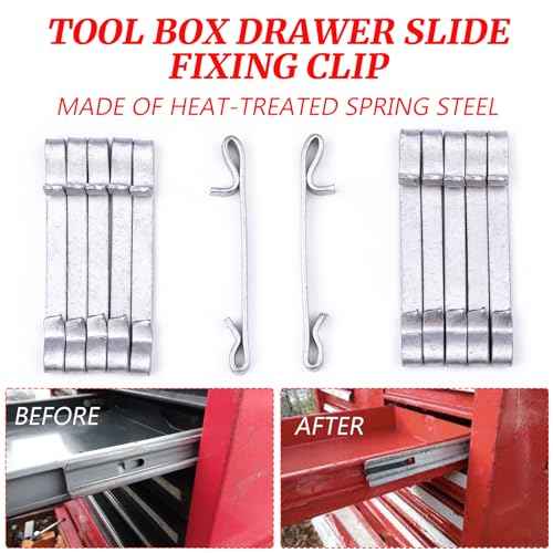 12Pcs Tool Box Drawer Slide Retaining Keeper Clips Fit for LUMDOR NAPA MAC PROTO SEARS CRAFTSMAN Tool Boxs Early 2 Inches Double Loop Tool Replacement Parts Auxiliary Mounting Clip