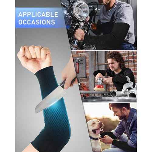 Neer 3 Pairs Cut Resistant Arm Sleeves Level 5 Arm Guard Protectors for Welding Gardening Kitchen Thin Skin Bruising Forearm