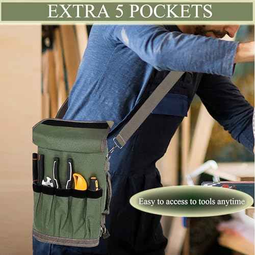 Tool Organizer Bag, Foldable Roll Up Bag Organizer w/ 2 Detachable Pouches, Heavy Duty Tool Storage Organization for Mechanic Carrying Toolbag, Dad Men Birthday Father Day, Gifts for Him (Black)