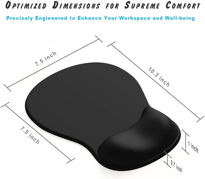 ErgoComfort Gel Wrist Rest Mouse Pad-Ergonomic Office Mousepad with Wrist Support-Non-Slip, Design Desk Accessories Mat for Home&Game Decor (06Deep Violet)