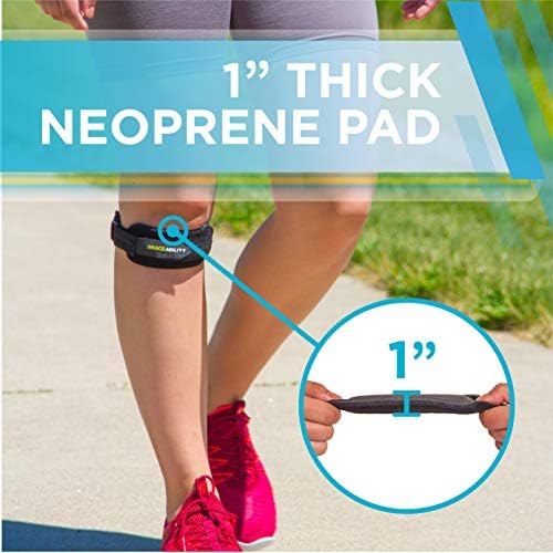 BraceAbility Patellar Tendon Support Strap - Knee Stabilizer Brace with Adjustable Band for Patella Tendonitis, Osgood Schlatter, Soccer, Basketball, Running, Jumper's Knee, Tennis, Volleyball (S)