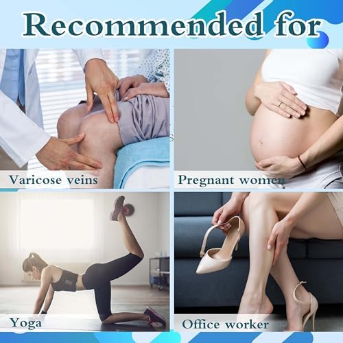 GODORIO 2Pairs 20-30mmHg Thigh High Compression Stockings, Thigh High Compression Socks for Women, Medical Compression Stockings for Varicose Veins, Swelling, Pregnant, Teacher, Doctor
