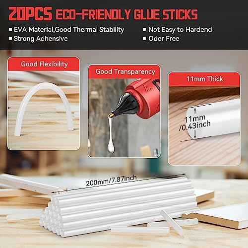 MtiolHig100W Hot Glue Gun Compatible with Milwaukee 18v Battery, Wireless Battery Powered for 18v Battery, Heavy Duty Full Size Glue Gun with 20pcs 0.43'' Glue Sticks for Crafts DIY & Repairs