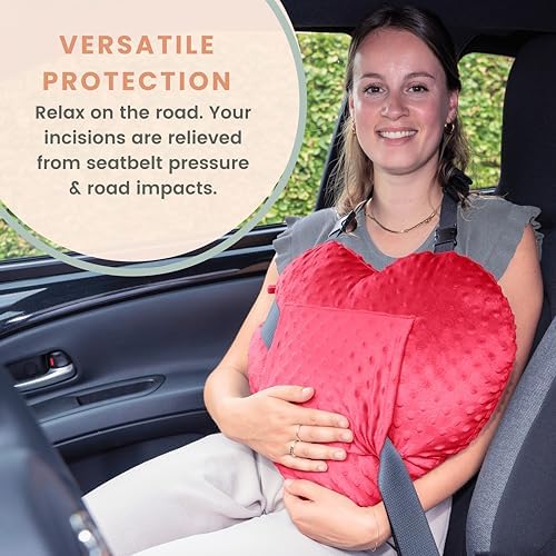 MOYOAMA Open Heart Surgery Pillow for Heart Surgery Recovery Gifts - After Bypass Surgery Must Haves, Gifts for Chest Surgery Recovery, Seatbelt Pillows for Post-Surgery, Shock Absorbing Chest Pillow