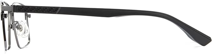 Cyxus Carbon Fiber 99% Blue Light Glasses Men Women, 23g Semi-rim Square Frame for Computer Gaming 8146