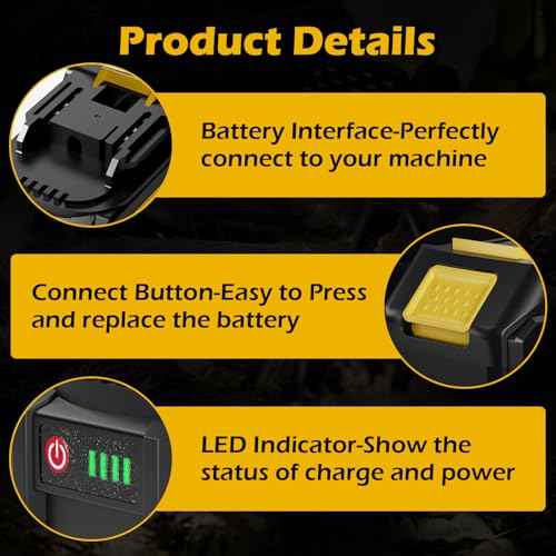 20V Lithium Battery Compatible with Makita Power Tools, 3.0Ah Rechargeable Batteries with Led Indicator, Portable Outdoor Power Equipment Accessories Replacement