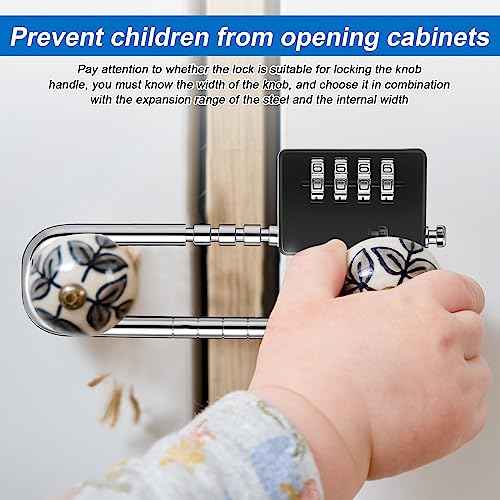 Gisafai 2 Pieces 4 Digit Combination Cabinet Lock, Long Code Combination Padlock for Gym School Lockers, Child Proof Code Sliding Locks for Fences, Drawers Closet
