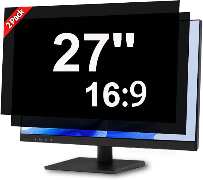 [2 Pack] 27 Inch Privacy Screen for Computer Monitor Blue Light Screen Protector Anti Glare Anti-Scratch Monitor Privacy Shield Screen 27 Inch 16:9 Aspect Ratio