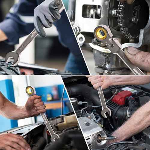 Egofine 1/4 Ratchet Wrench Flex Head, 1/4 Wrench Ratcheting Combination Wrenches SAE, Industrial Grade Gear Spanner with 12 Point Box End, 72-Teeth Ratchet Nickel Plating, Chrome Vanadium Steel