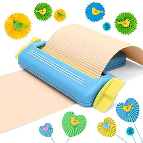 Paper Crimper for Crafts, AngleKai Craft Paper Crimper Tool for Making Wave Shaper, DIY Arts Crafts (Blue)