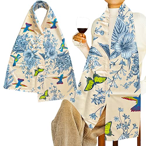 Adult Bibs Scarf for Women Eating - Dignified Alternative to Bib for Reusable Elderly Adults Senior Citizens Washable Dining Adjustable Snap Closure Baberos Para Adultos