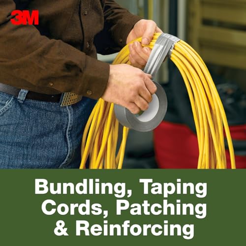 3M Basic Duct Tape, 1.88 in x 55 yd, 1 Roll, Hand Tear Silver Duct Tapes for Temporary Repairs, Indoor Use, Great for Bundle, Patch, Protect & Repair (1055)