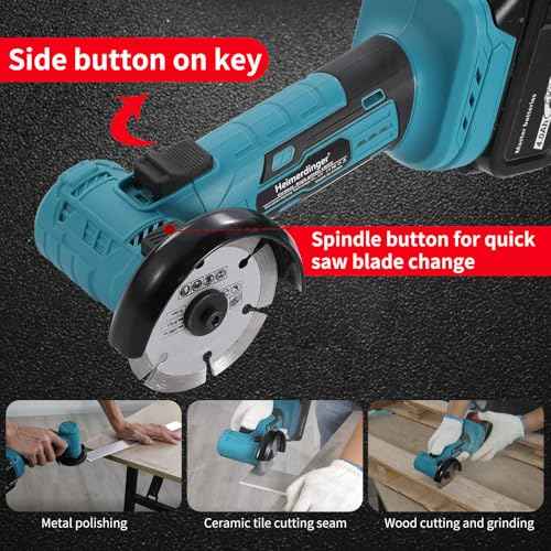 Brushless Mini Angle Grinder Compatible with Makita 18V Battery(Not Included),Cordless Electric Grinding Tool,19500rpm Compact Power Handheld Cutter for Metal Grinding,Cutting