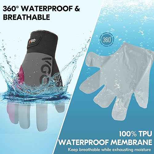 Vgo... -20¡É/-4¡ÆF Winter Work Gloves for Women, Cold Weather Waterproof Work Gloves(SL8777FW-FM)