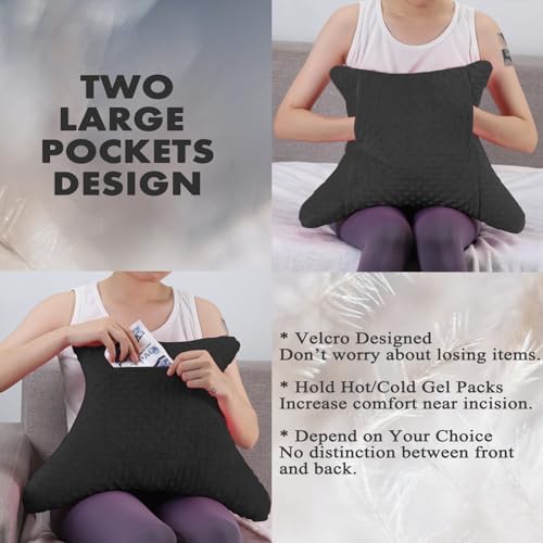 Hysterectomy Pillow with Pocket, Hysterectomy Recovery Abdominal Pillow, Post Surgery Pillow for Abdomen, C-Section Recovery Pillow, Mastectomy, Tummy Tuck, Hernia, Abdominal Surgery Must Haves