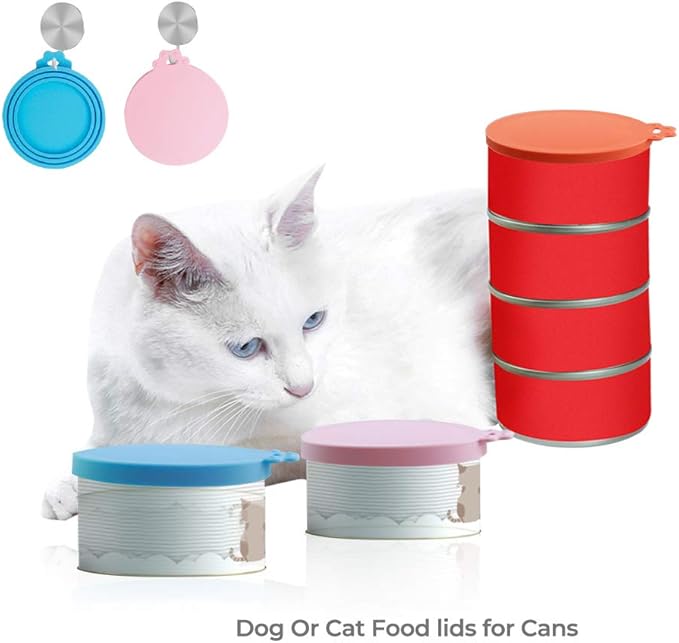 6 packs Pet Food Can Lids, Food Safe BPA-Free & Dishwasher Safe, Can Covers Most Standard Size Dog and Cat Can Tops